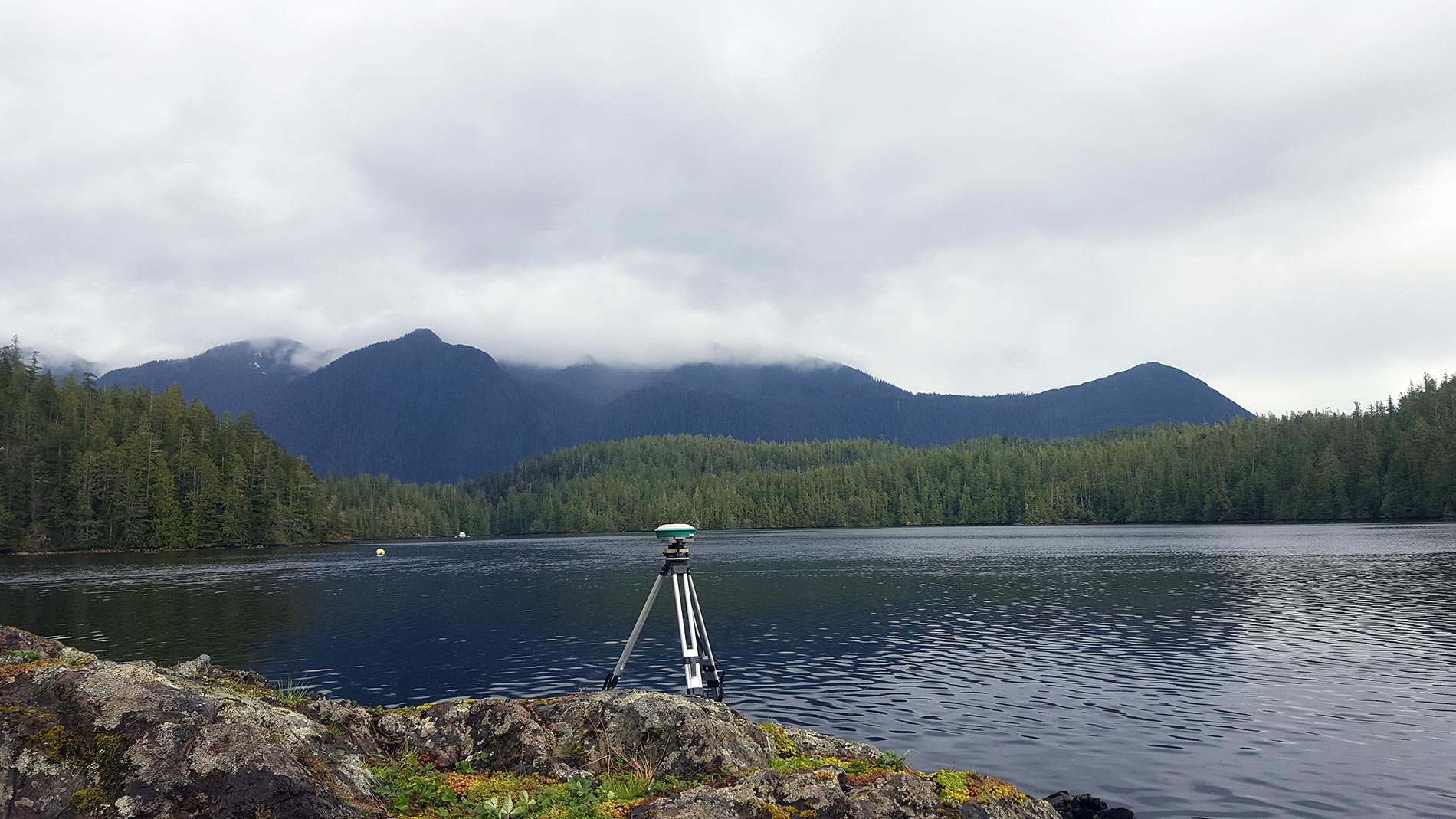 Land surveying equipment and lake